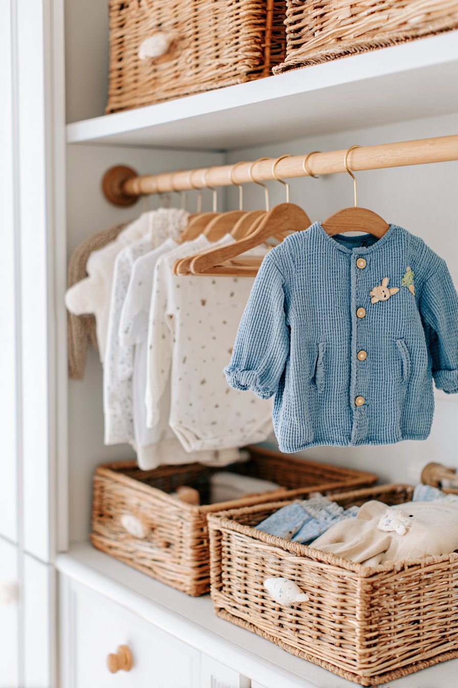 Organized Closet with Vegetable-Shaped Drawer Pulls