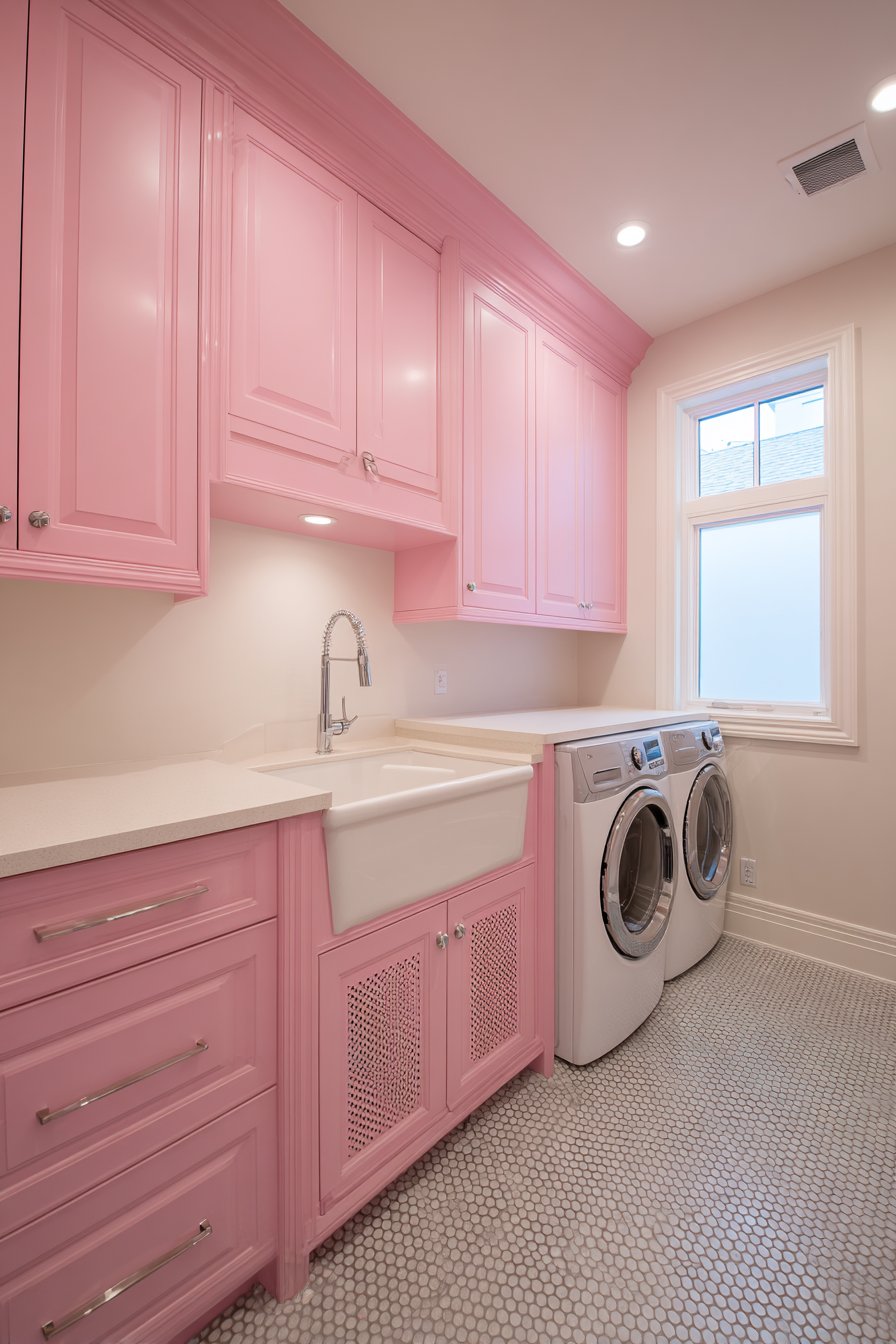Blush and White Two-Tone Cabinetry