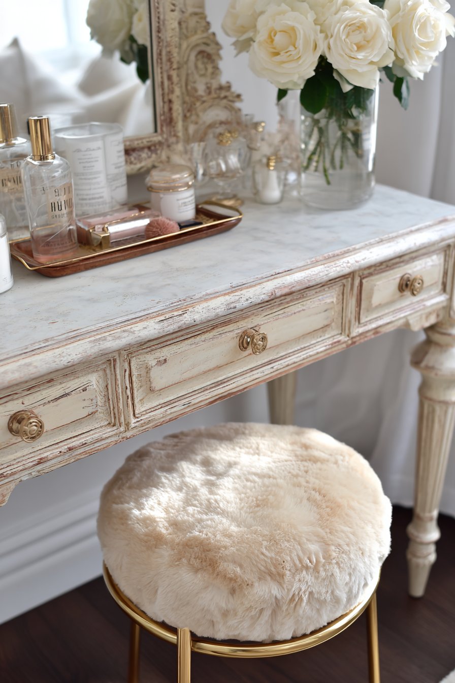 Vintage-Inspired Vanity Area