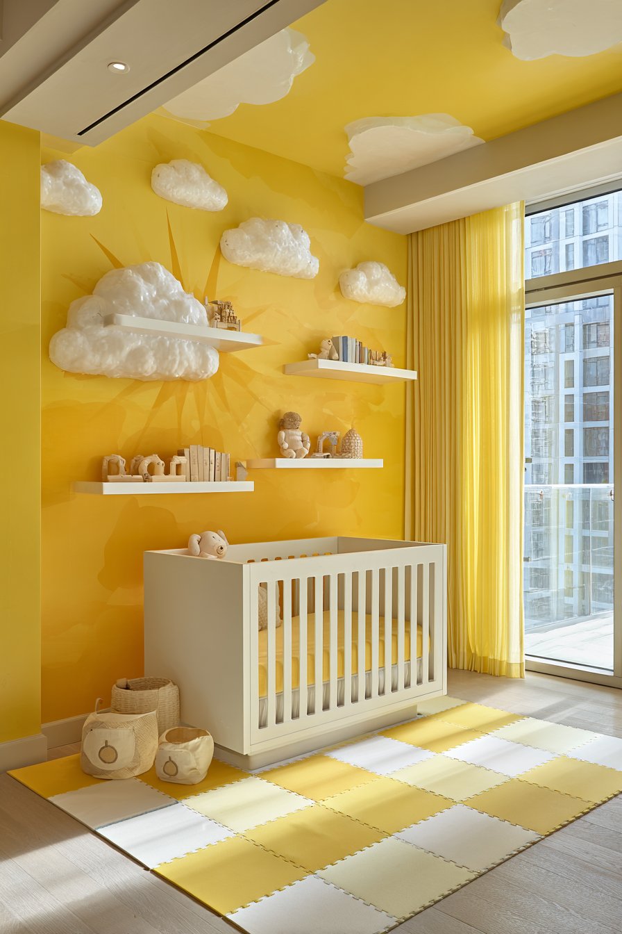 Whimsical Sunshine Mural Feature