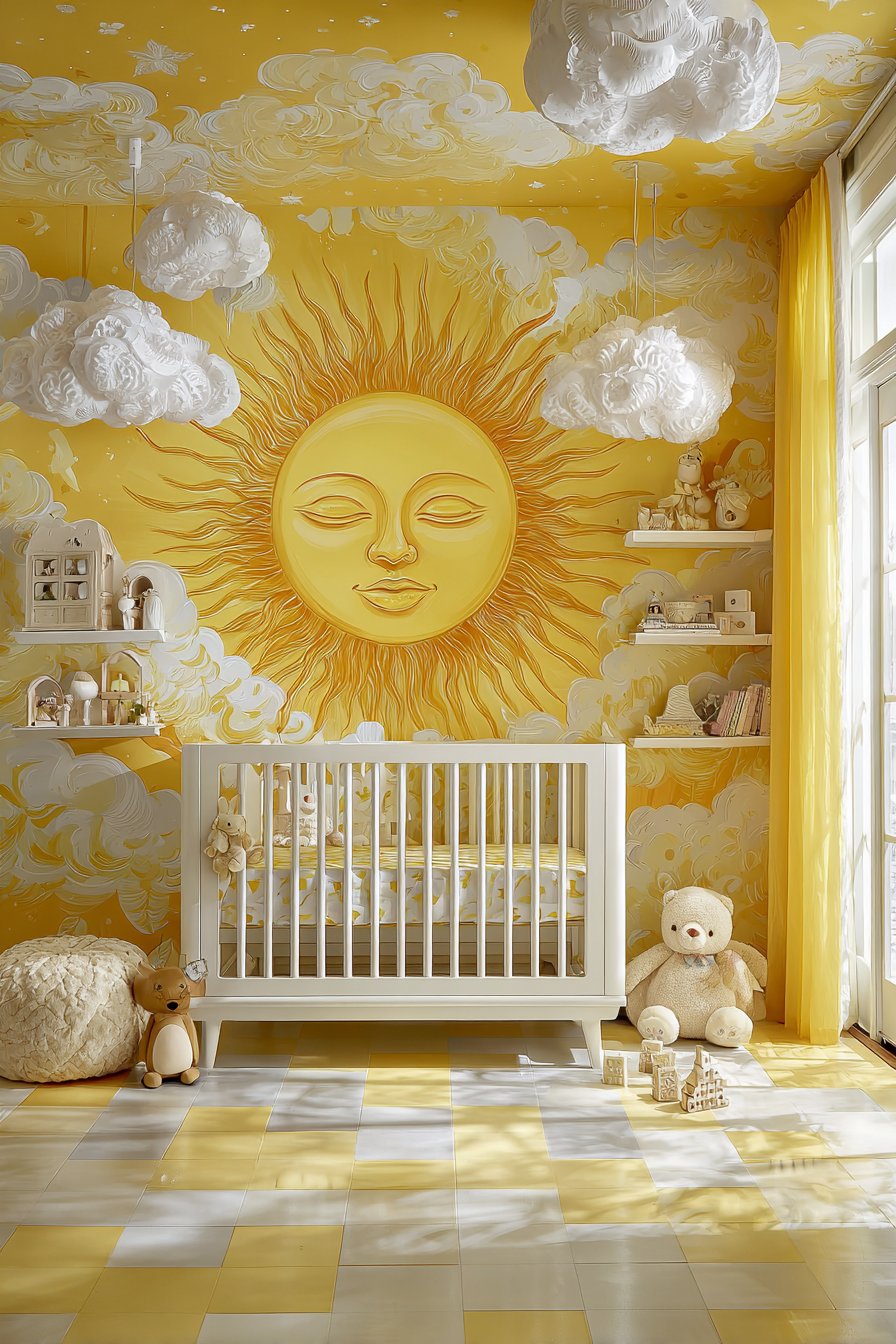 Whimsical Sunshine Mural Feature
