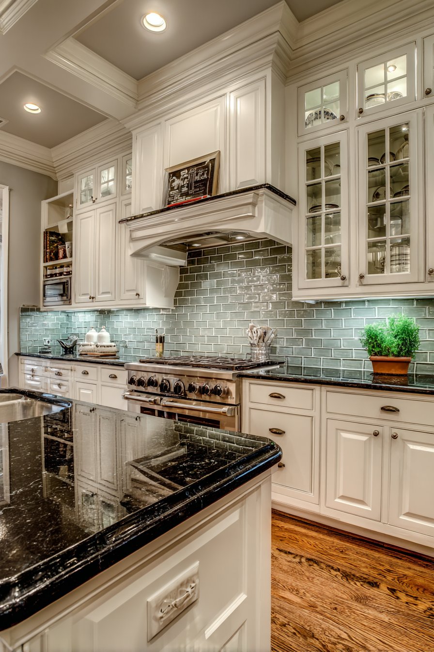 Bold Black Granite Statement Kitchen
