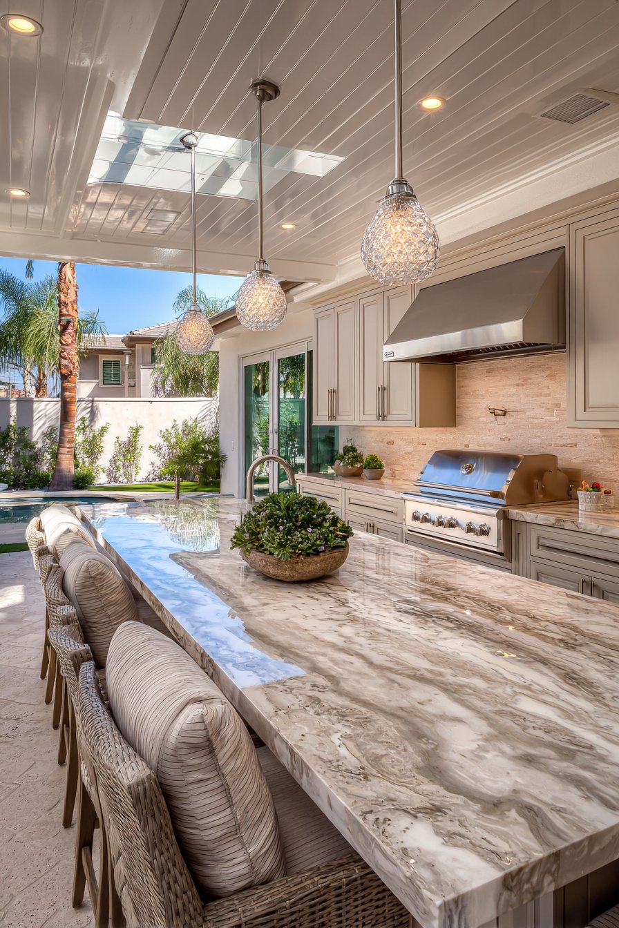 Luxurious Marble and Stainless Steel