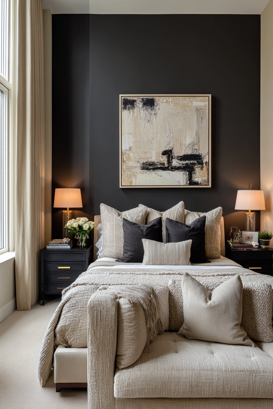 Bold Black Accent Wall Impact
