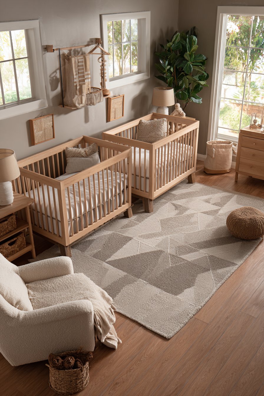 Symmetrical Twin Nursery Layout