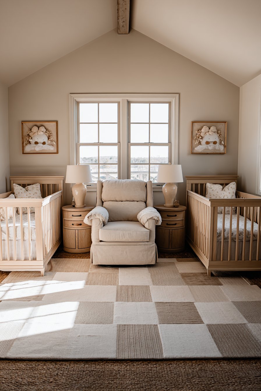 Symmetrical Twin Nursery Layout