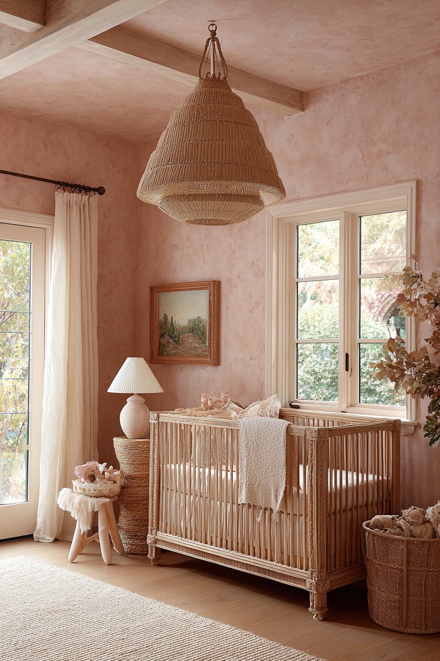 Woven Rattan Pendant Lighting Feature