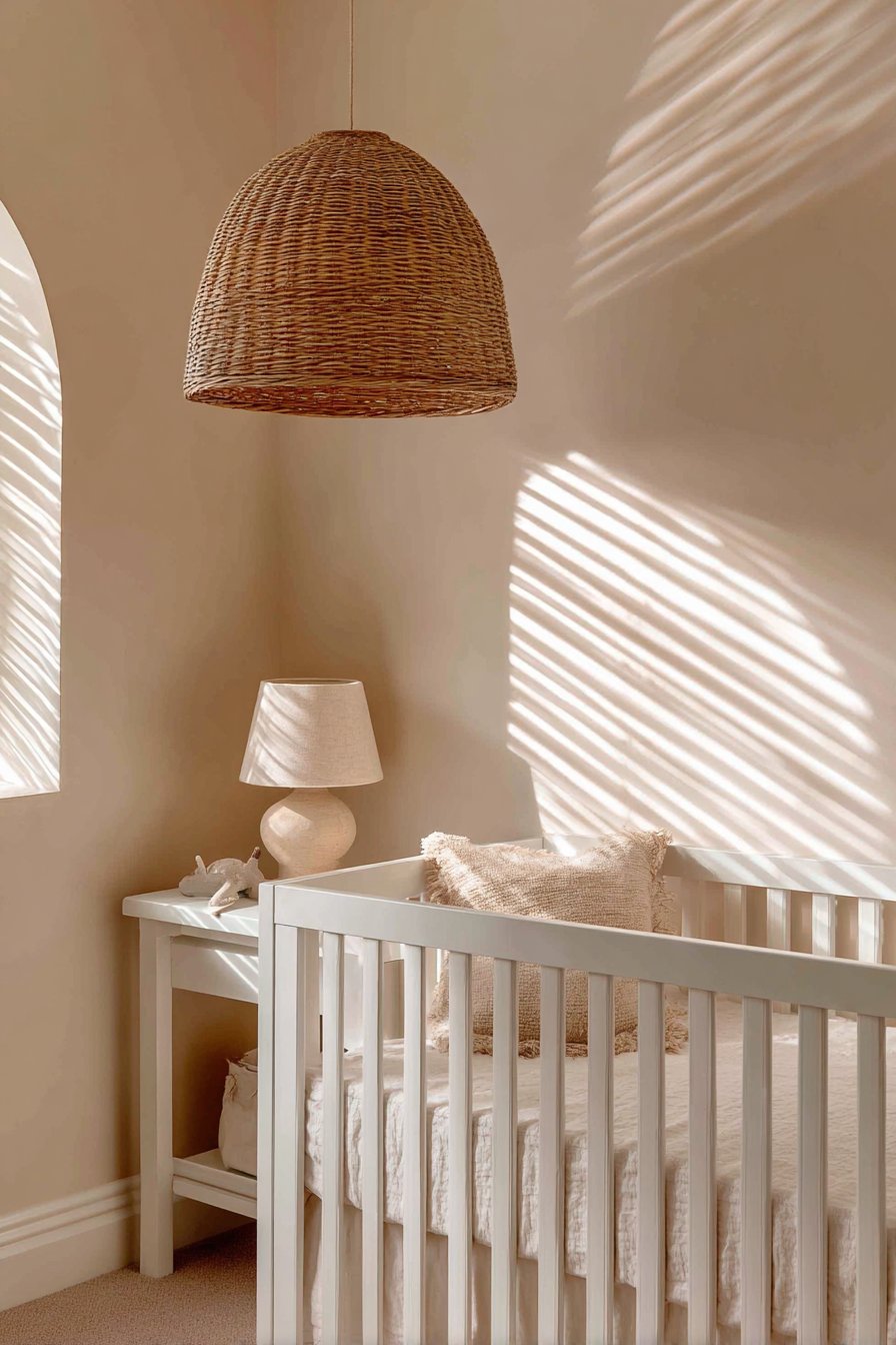 Woven Rattan Pendant Lighting Feature