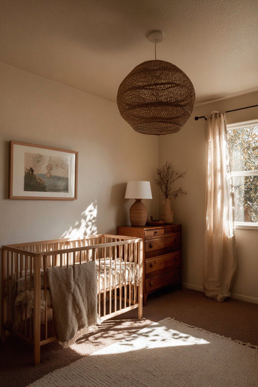 Woven Rattan Pendant Lighting Feature