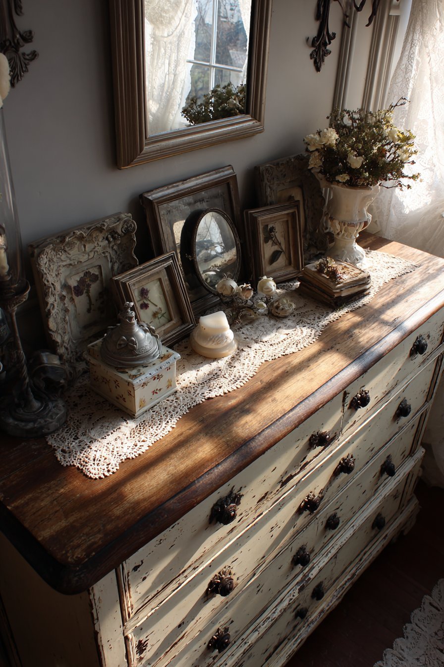 Antique Dresser with Curated Treasures