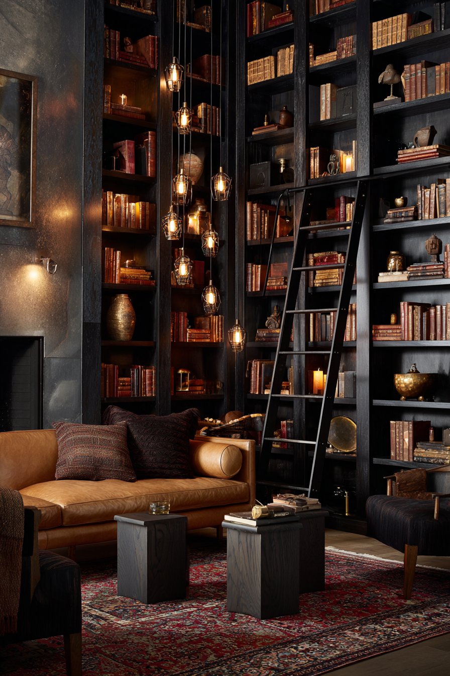 Built-In Bookcase Library Wall