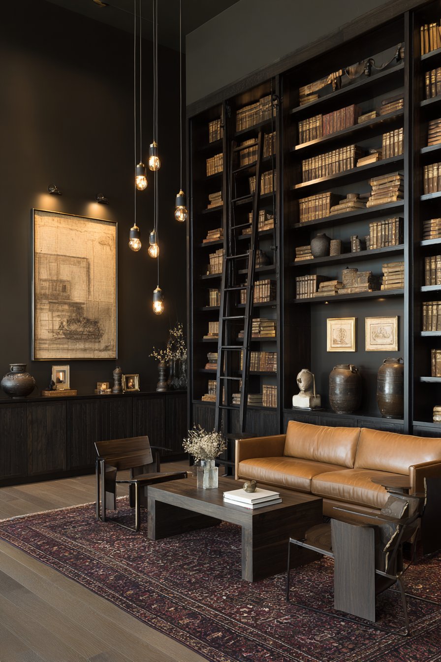 Built-In Bookcase Library Wall