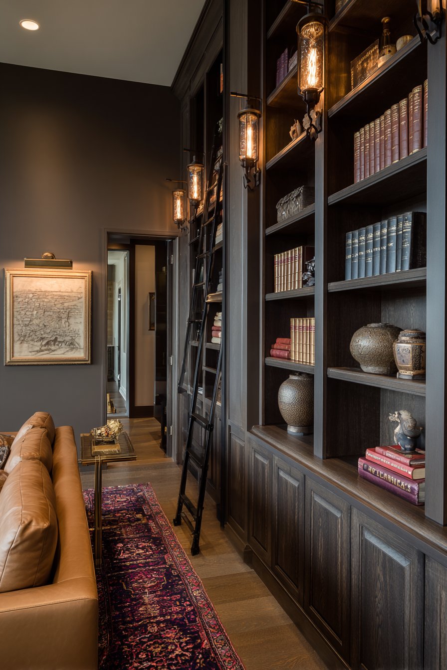 Built-In Bookcase Library Wall