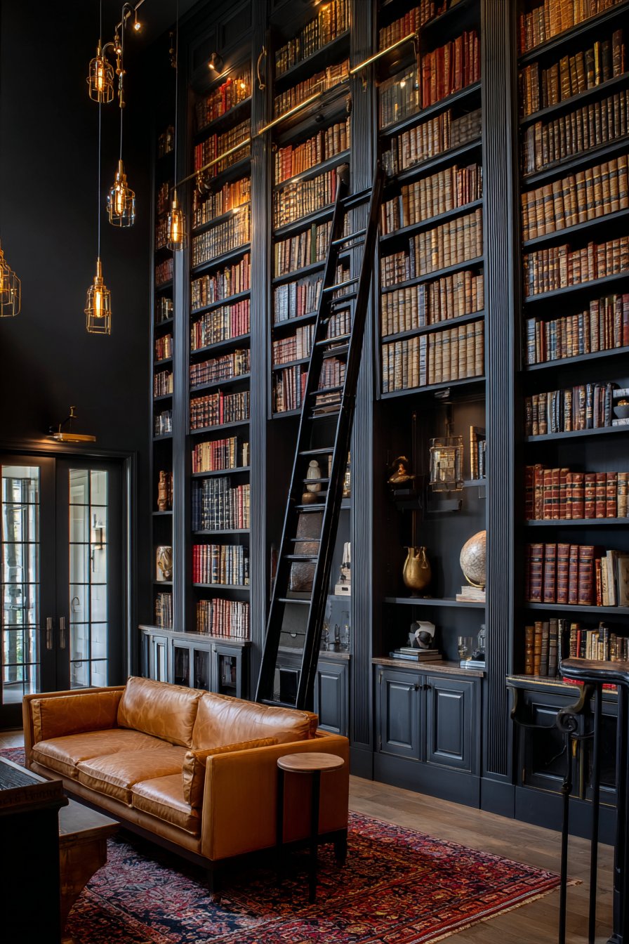 Built-In Bookcase Library Wall