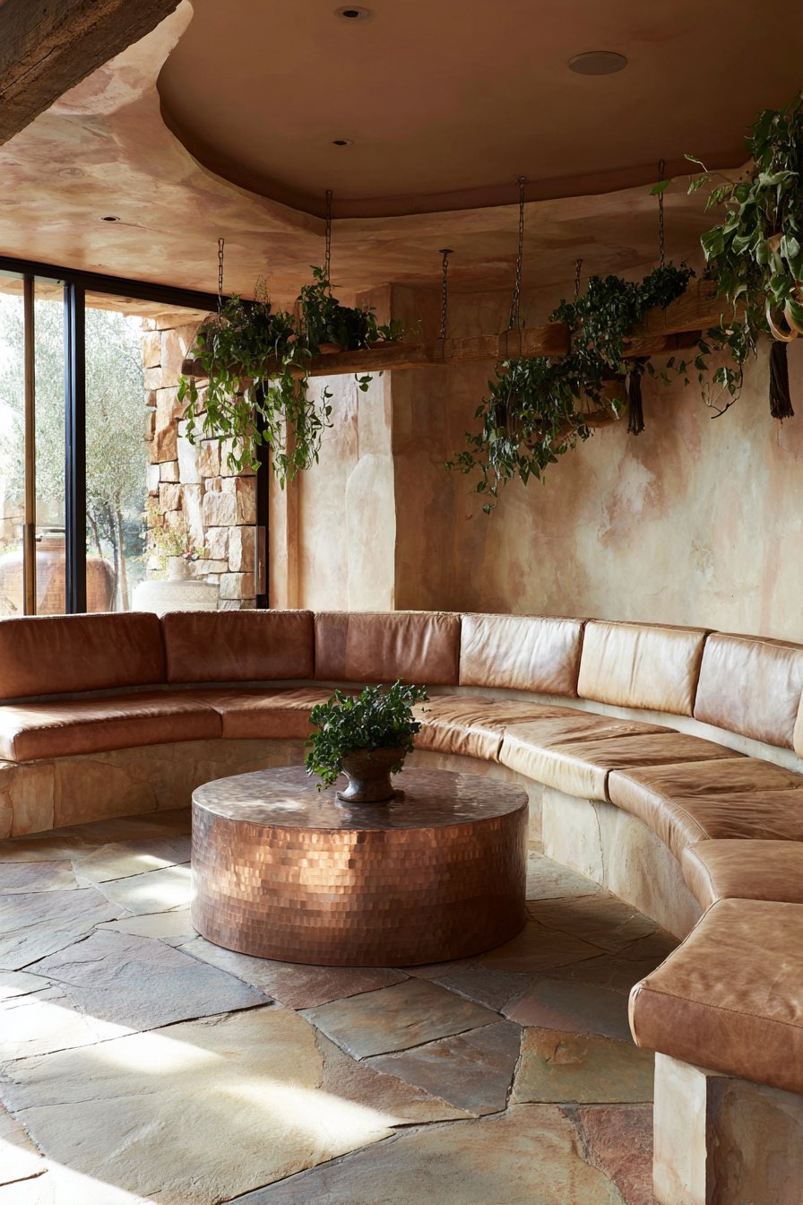 Sunken Leather Conversation Area