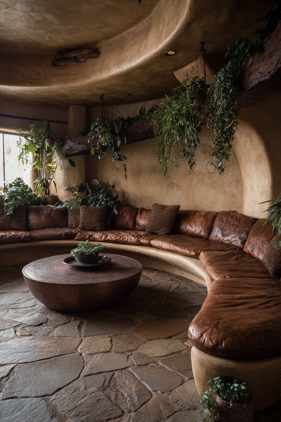 Sunken Leather Conversation Area