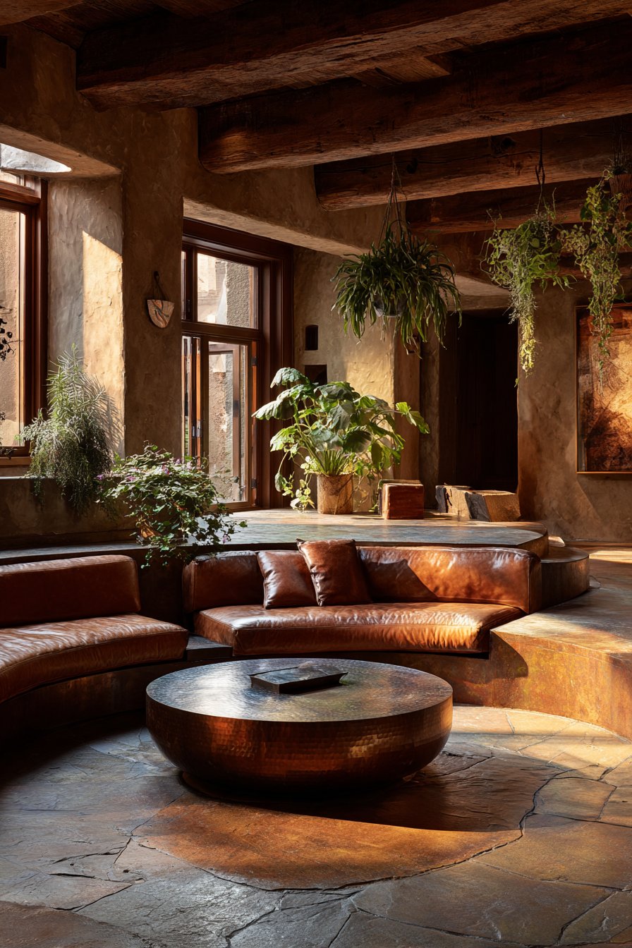 Sunken Leather Conversation Area