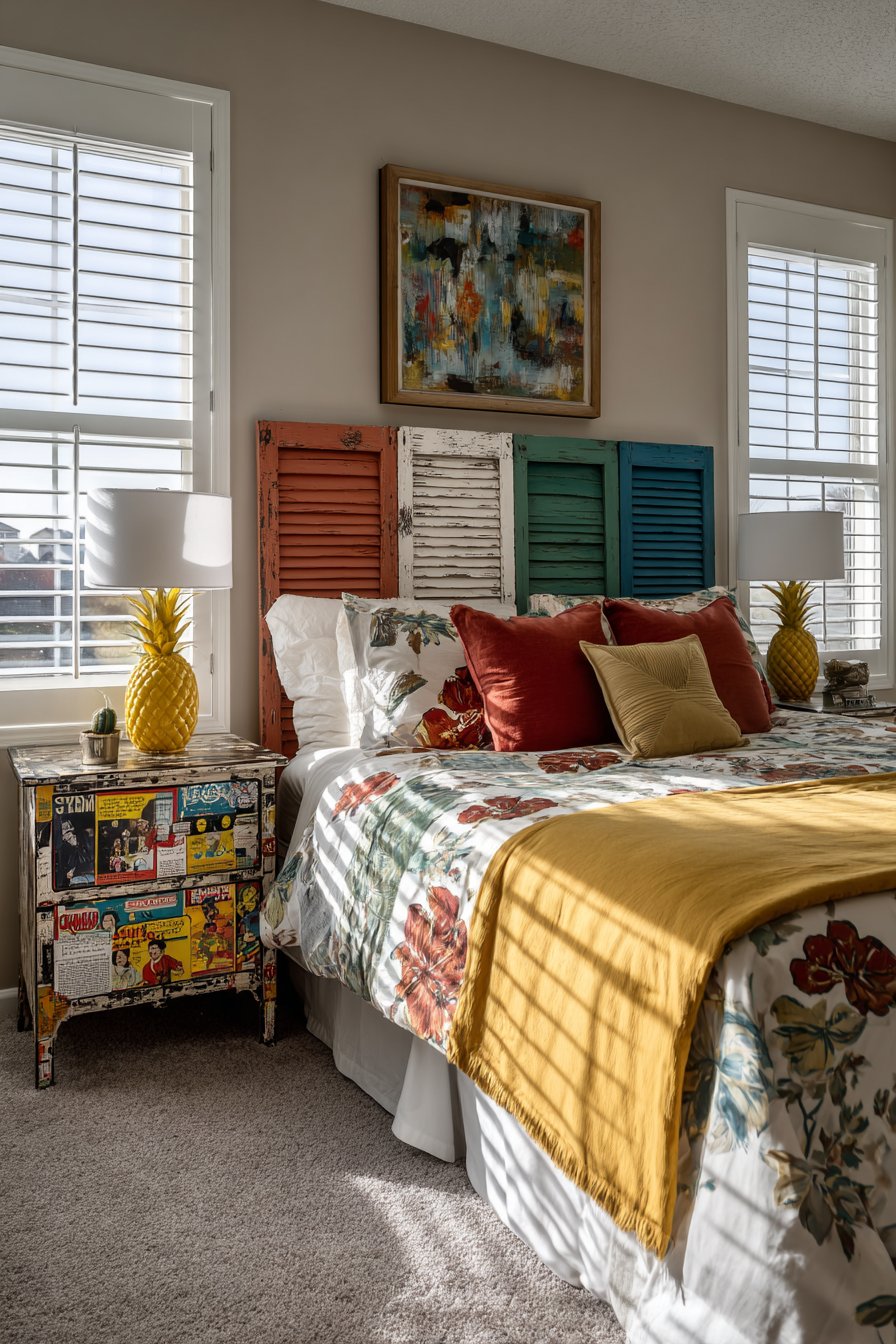 Striped Shutter Headboard Craft Project