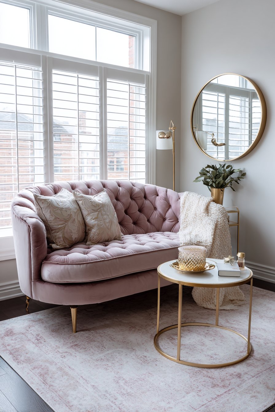 Intimate Tufted Loveseat Area
