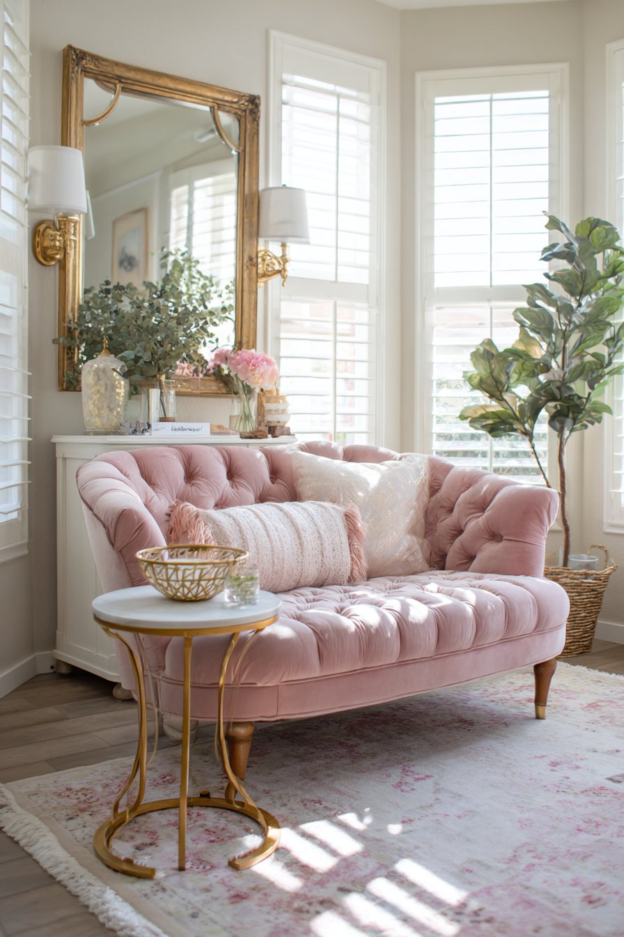 Intimate Tufted Loveseat Area