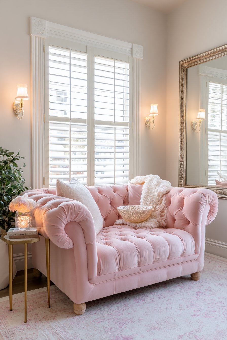 Intimate Tufted Loveseat Area