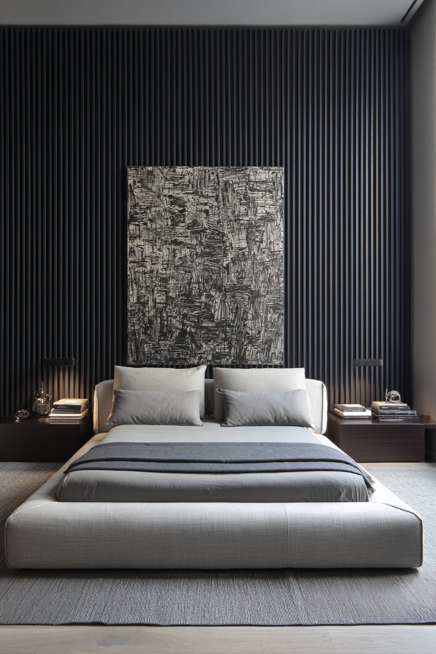 Vertical Wood Slat Feature Wall