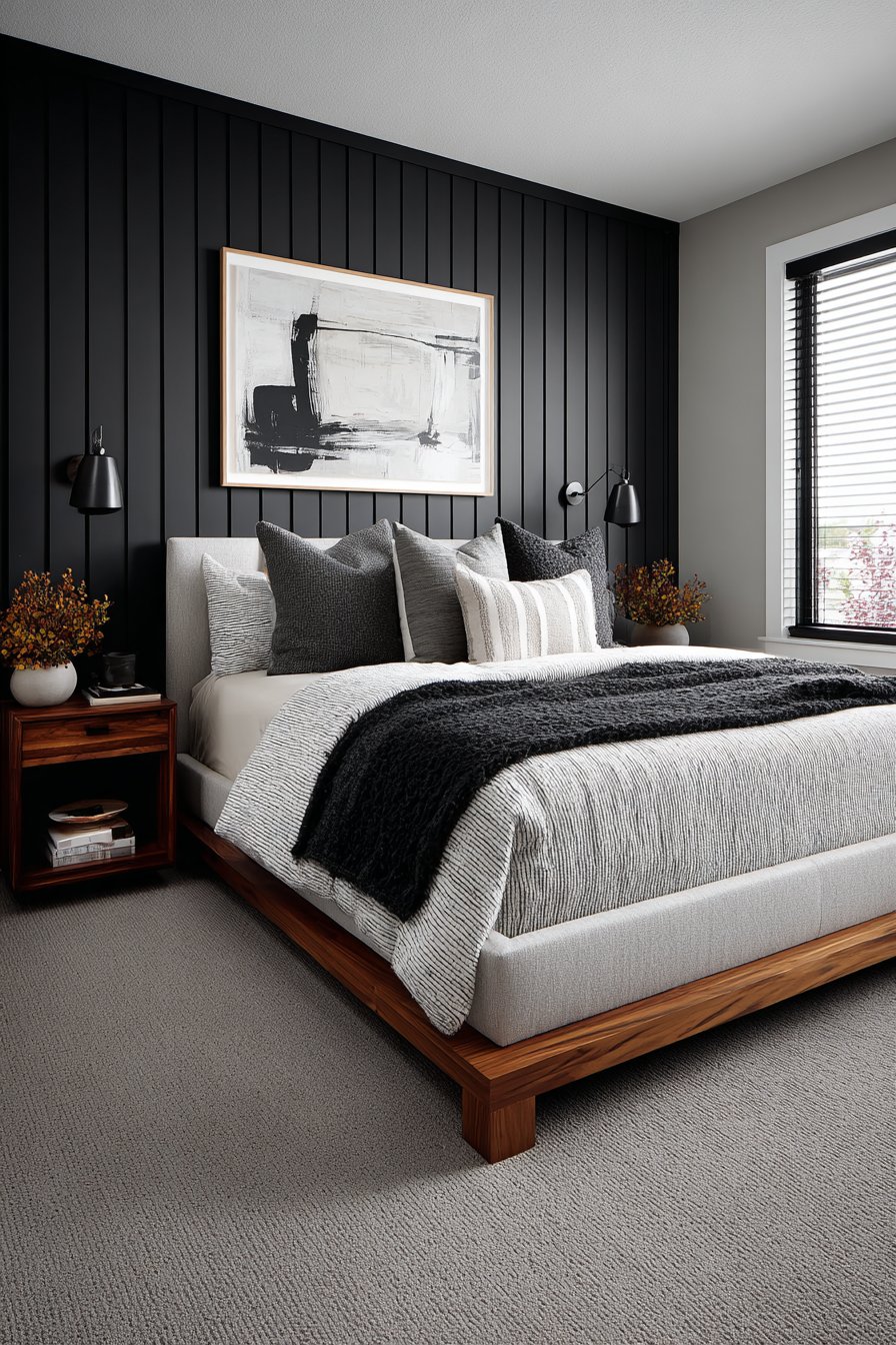 Vertical Wood Slat Feature Wall