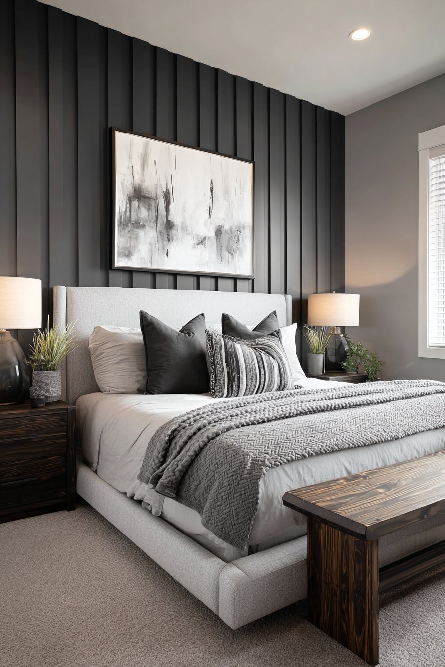 Vertical Wood Slat Feature Wall