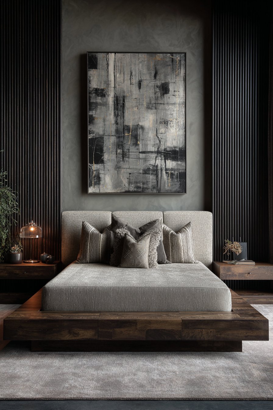 Vertical Wood Slat Feature Wall