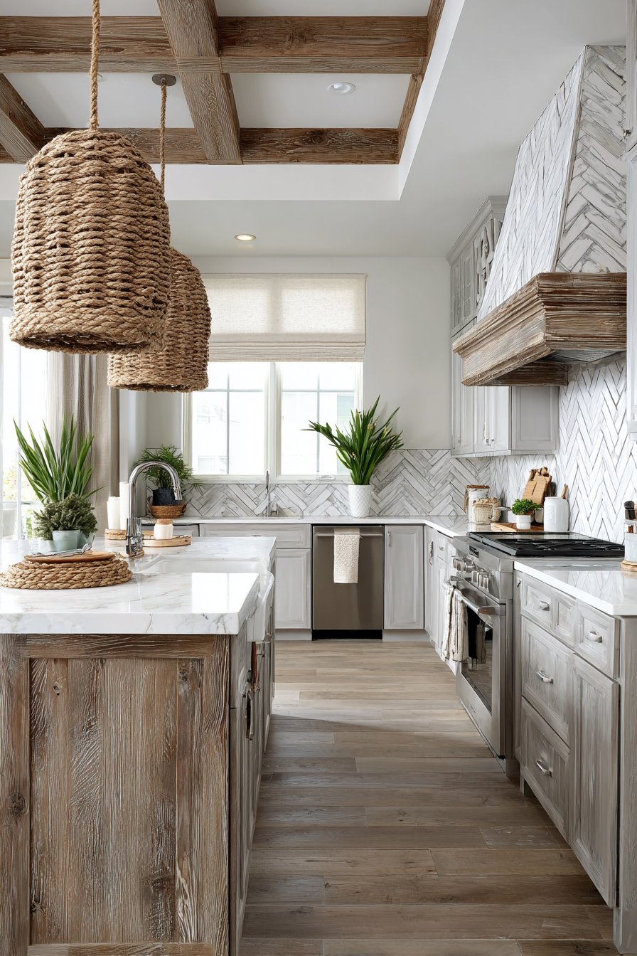 Coastal Grey and White Kitchen with Breezy Appeal