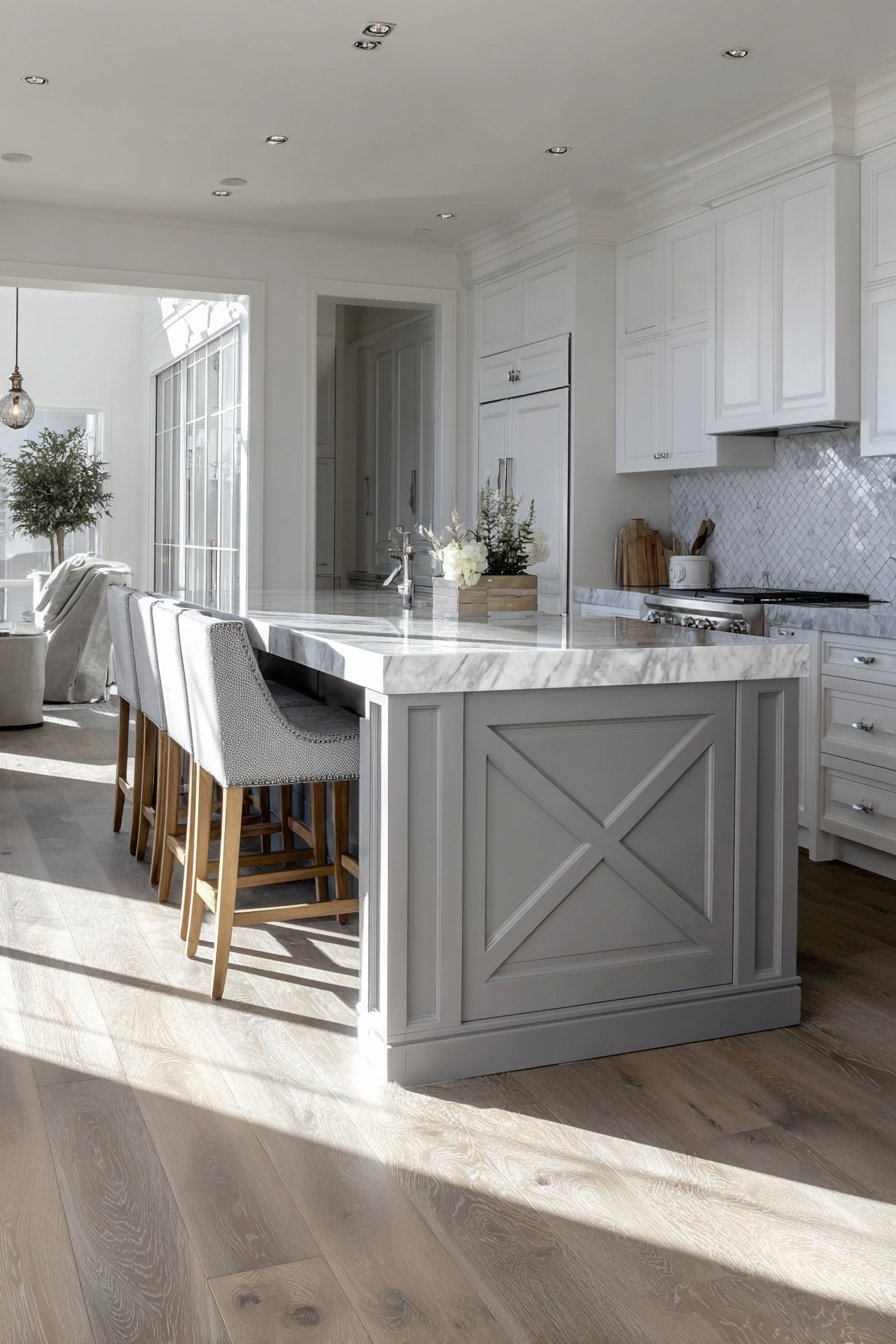 Transitional Grey and White Island