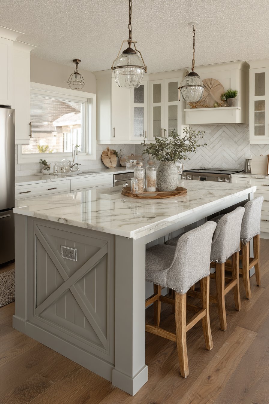 Transitional Grey and White Island