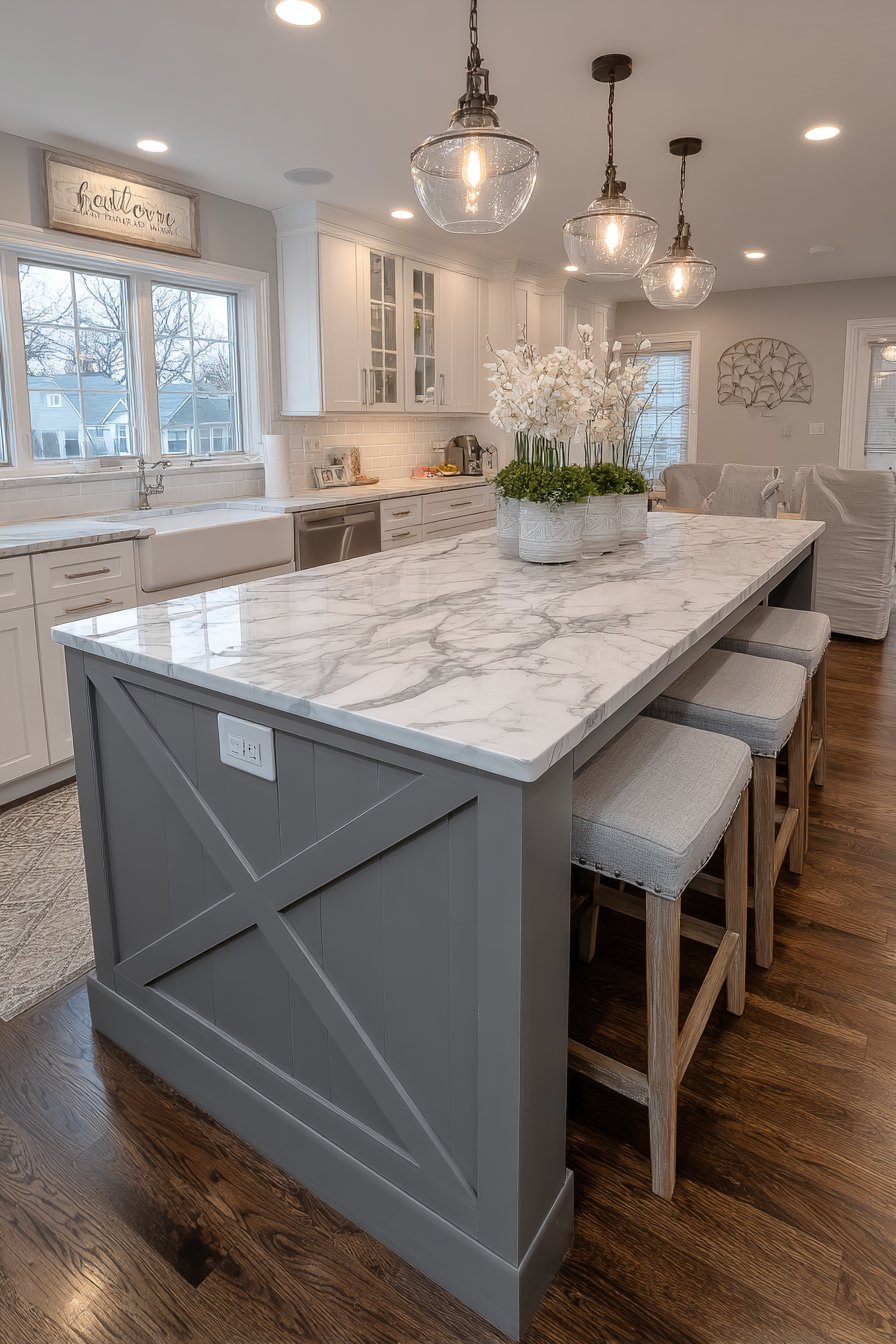 Transitional Grey and White Island