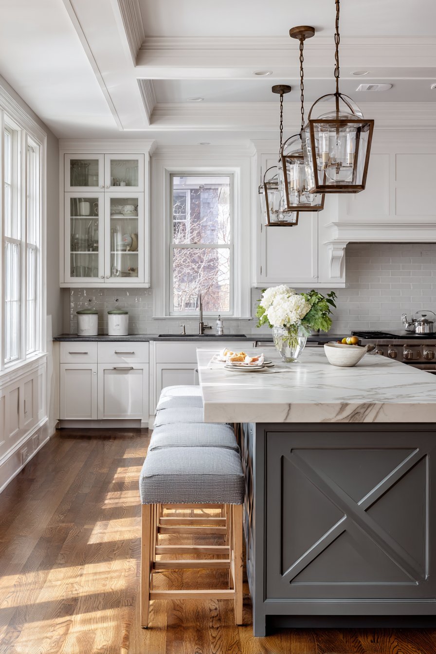 Transitional Grey and White Island