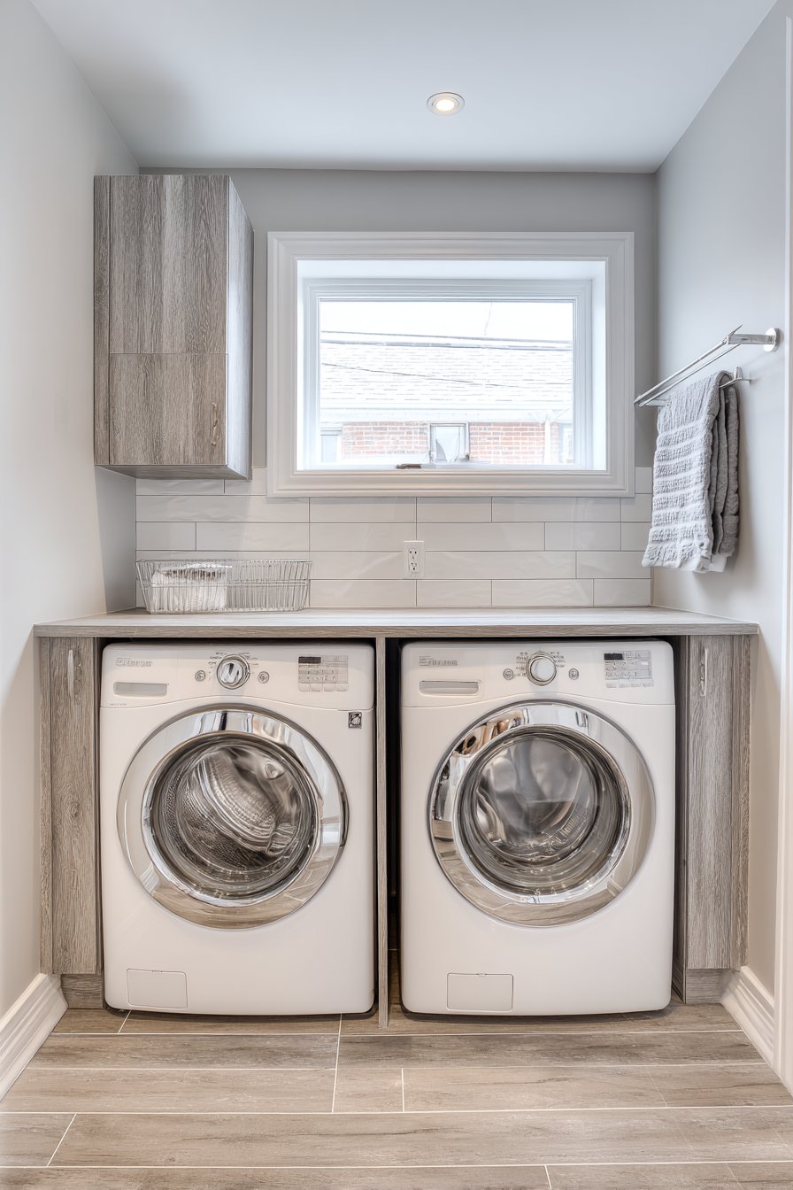 Side-by-Side Layout with Wood-Grain Counter