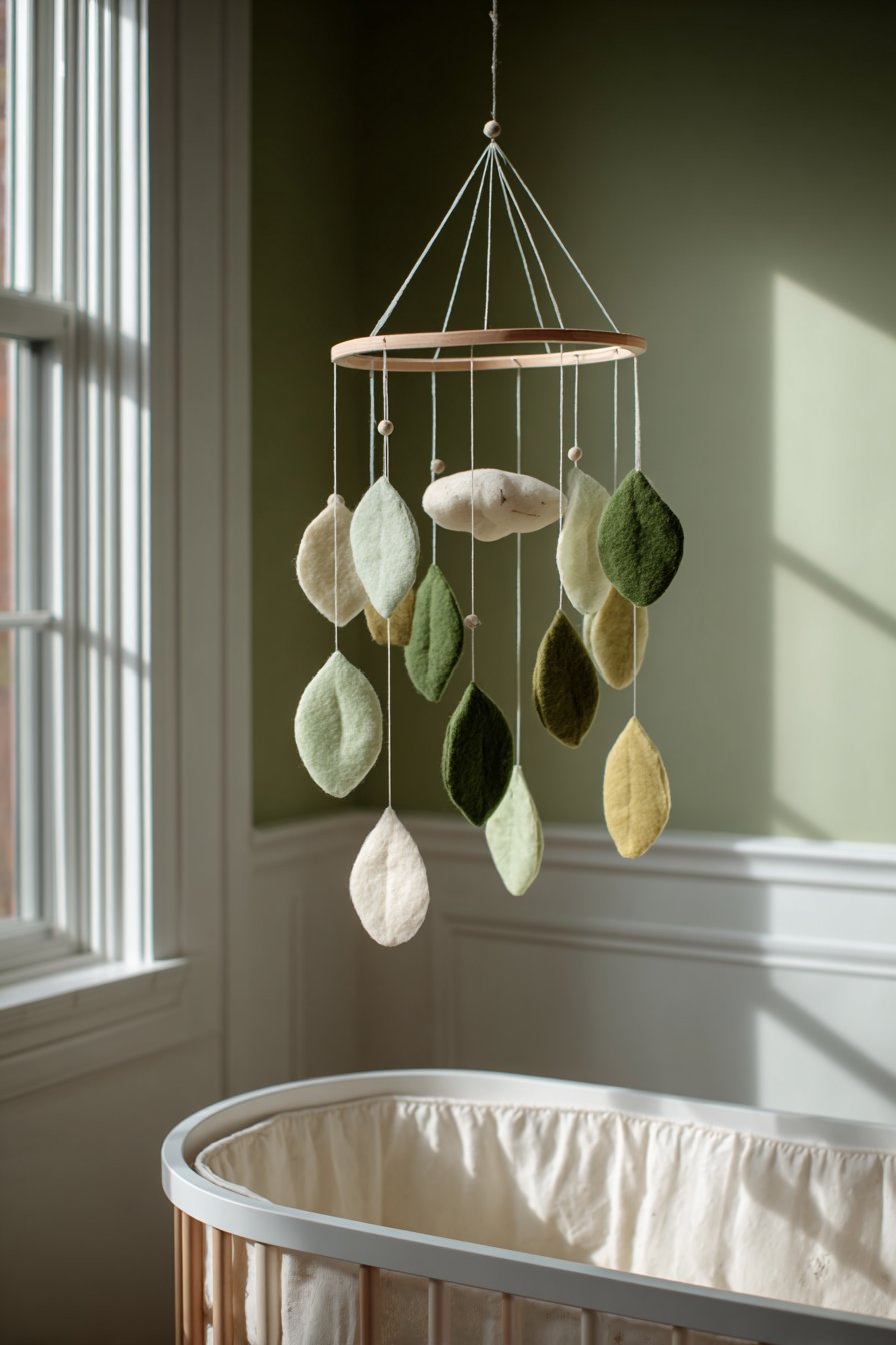 Handcrafted Mobile with Felt Leaves