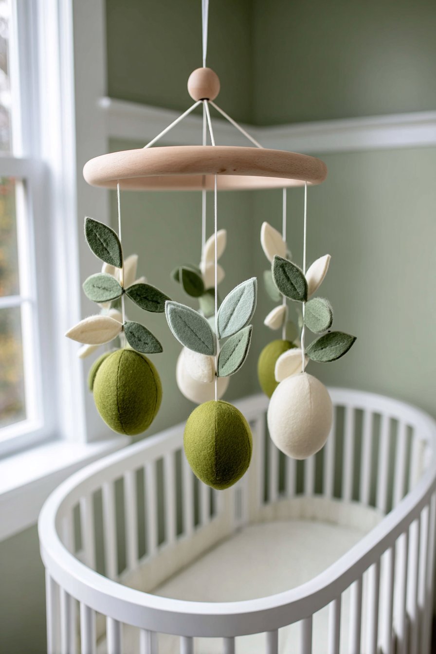 Handcrafted Mobile with Felt Leaves