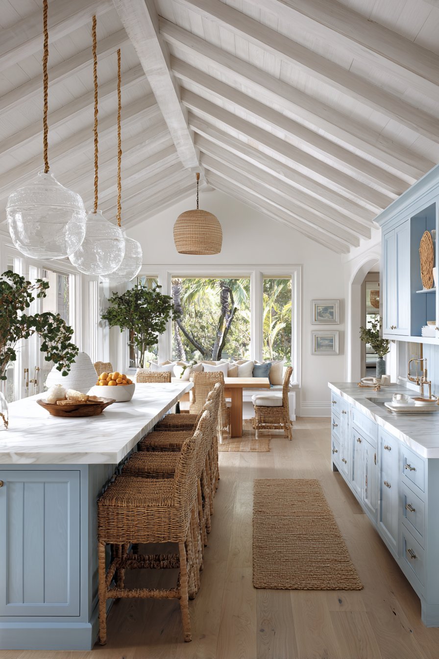 Coastal White and Blue with Natural Textures