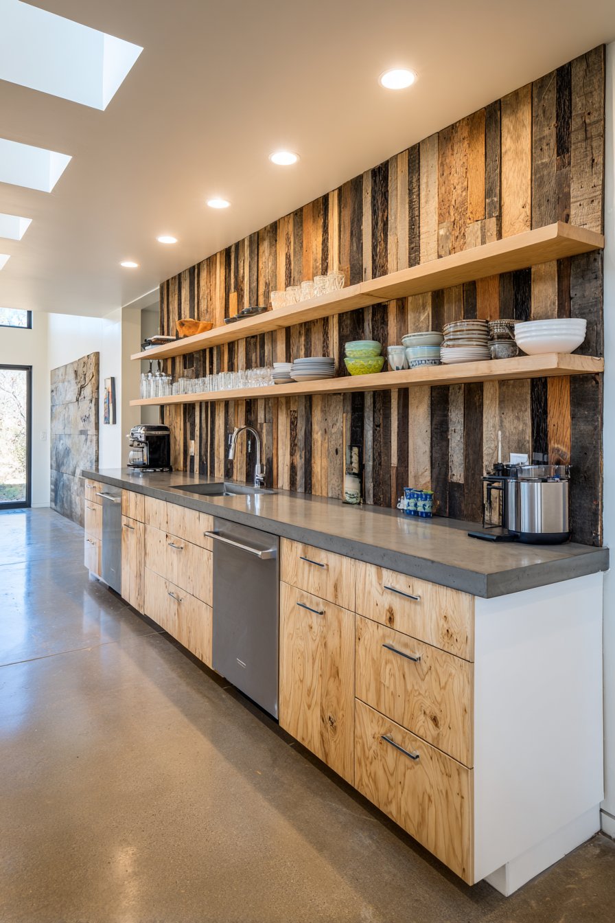 Vertical Reclaimed Wood Statement Wall
