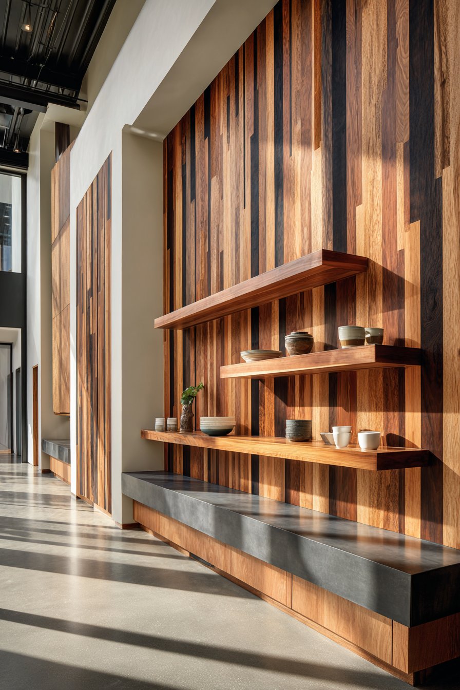 Vertical Reclaimed Wood Statement Wall