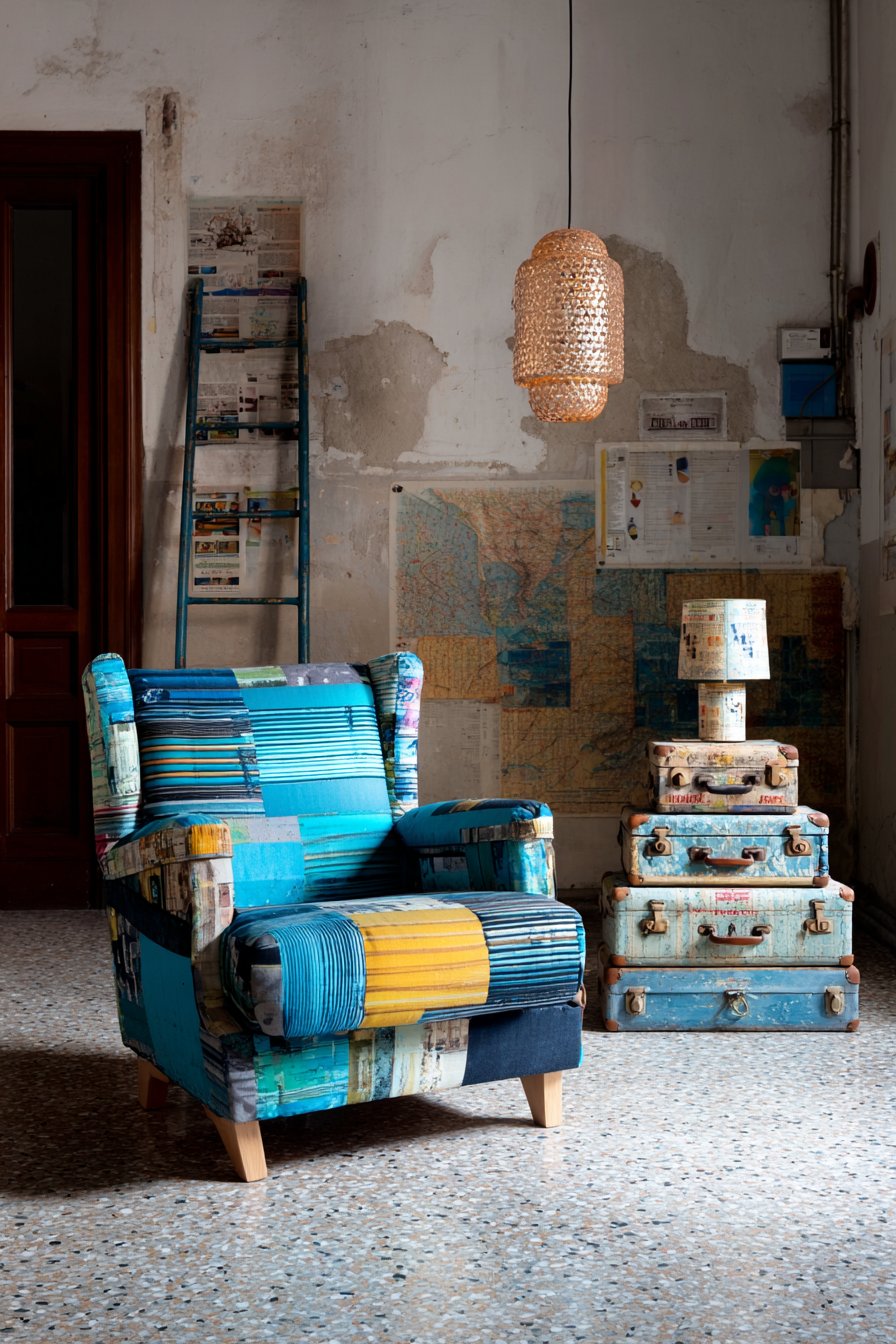 Repurposed Barber Chair Reading Corner