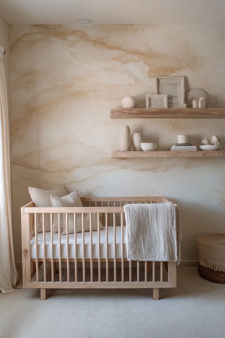 Subtle Watercolor Feature Wall Design