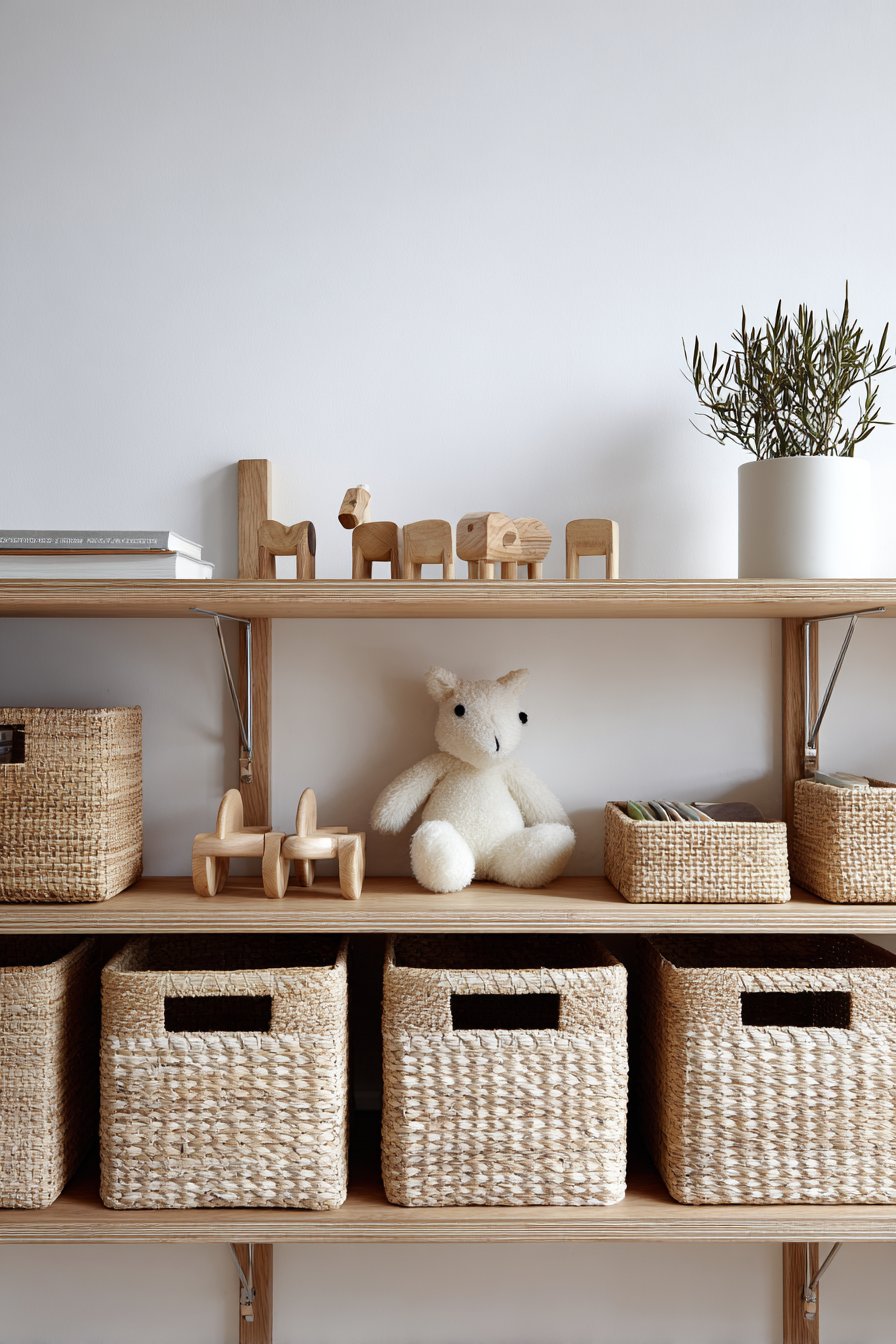 Natural Basket Toy Storage System