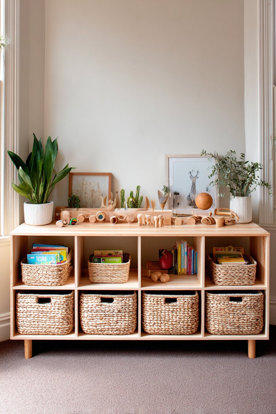 Natural Basket Toy Storage System