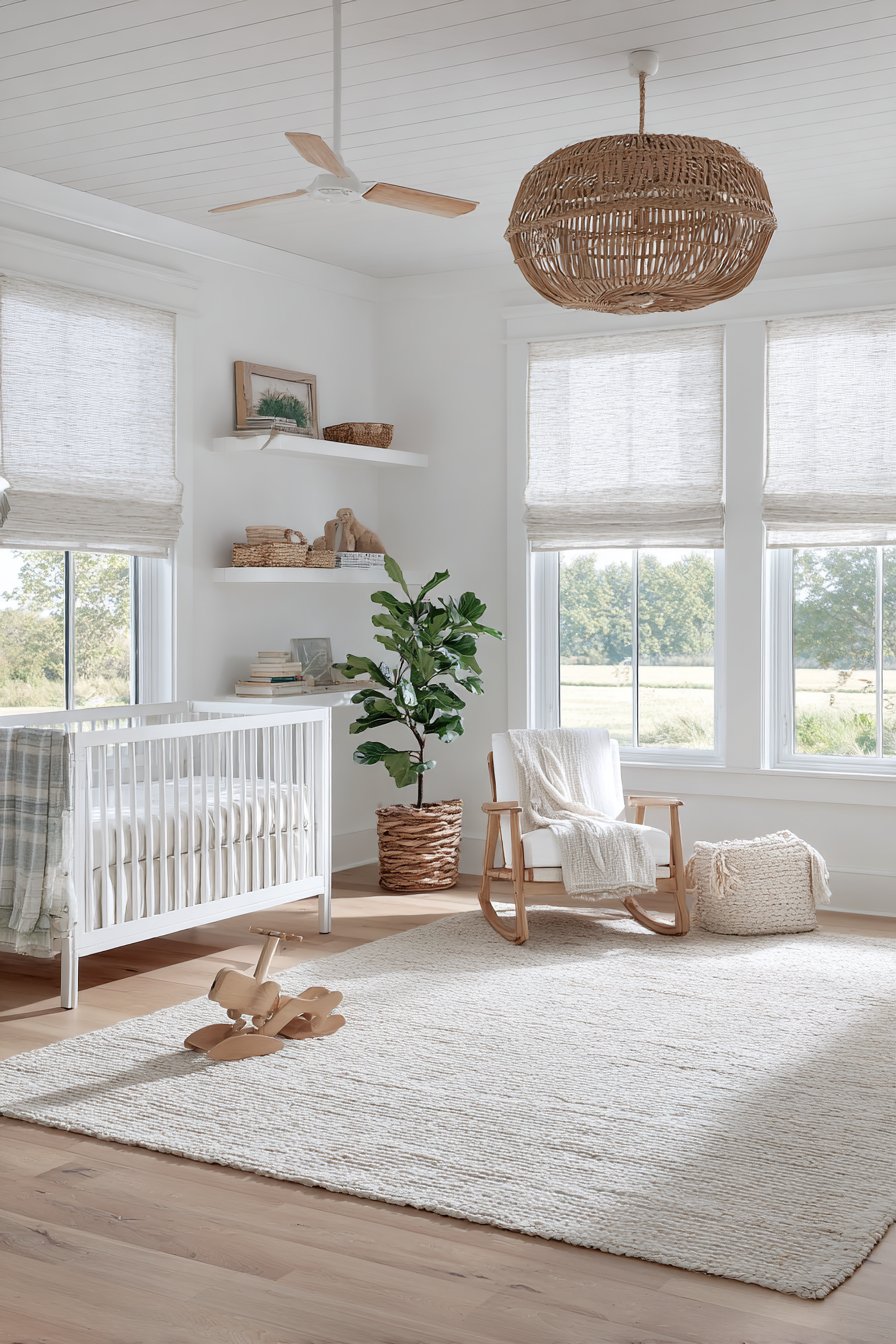 White Rattan Ceiling Fan Elegance