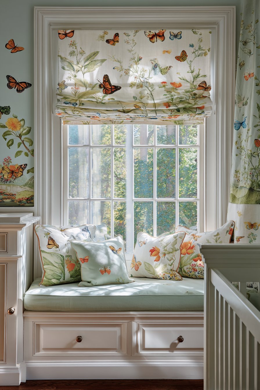 Custom Botanical Window Treatment