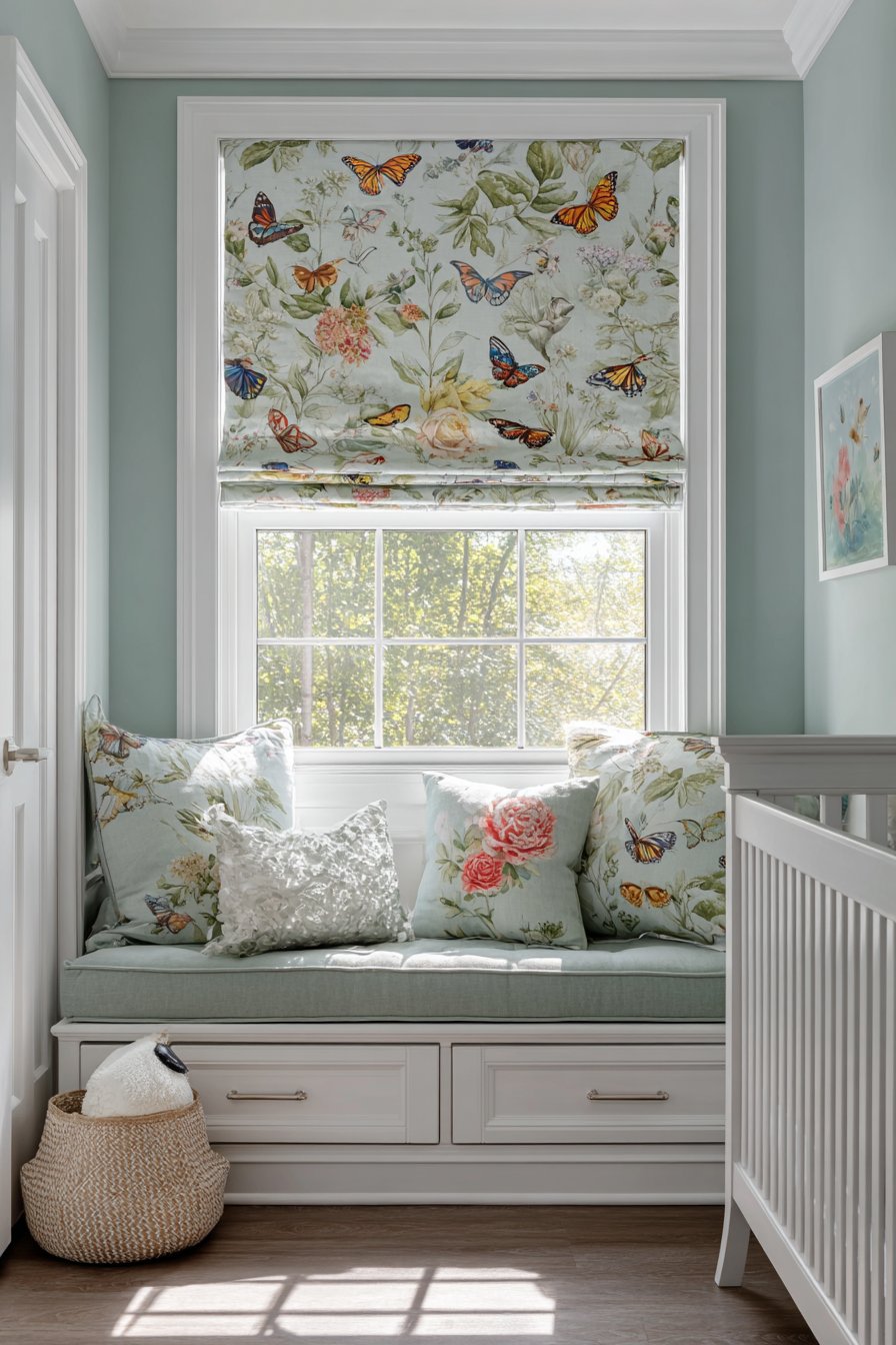 Custom Botanical Window Treatment