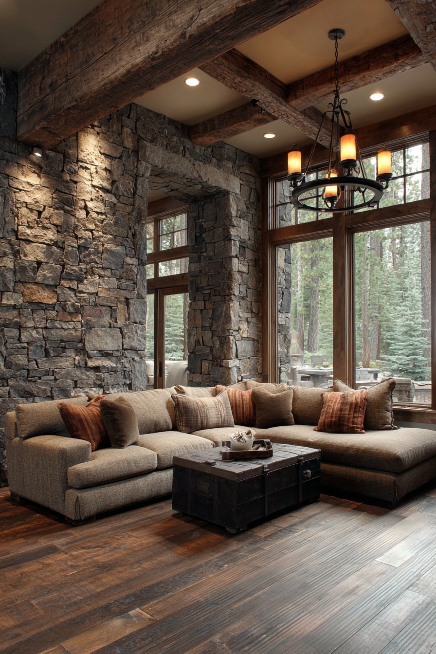 Rustic Stone Veneer Accent Walls
