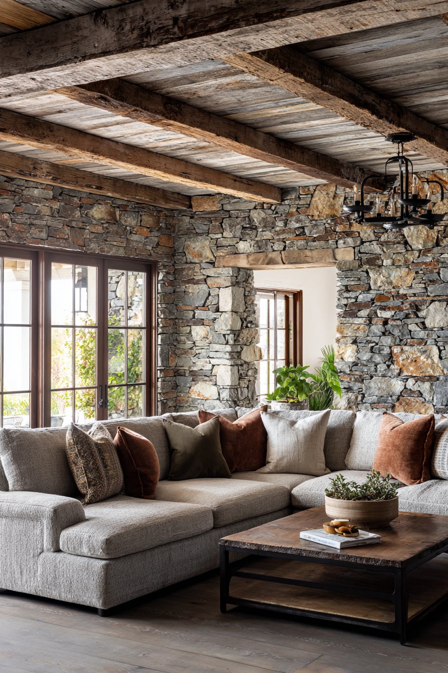 Rustic Stone Veneer Accent Walls
