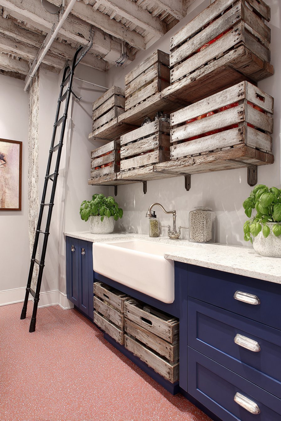 Salvaged Sink with Contemporary Setting